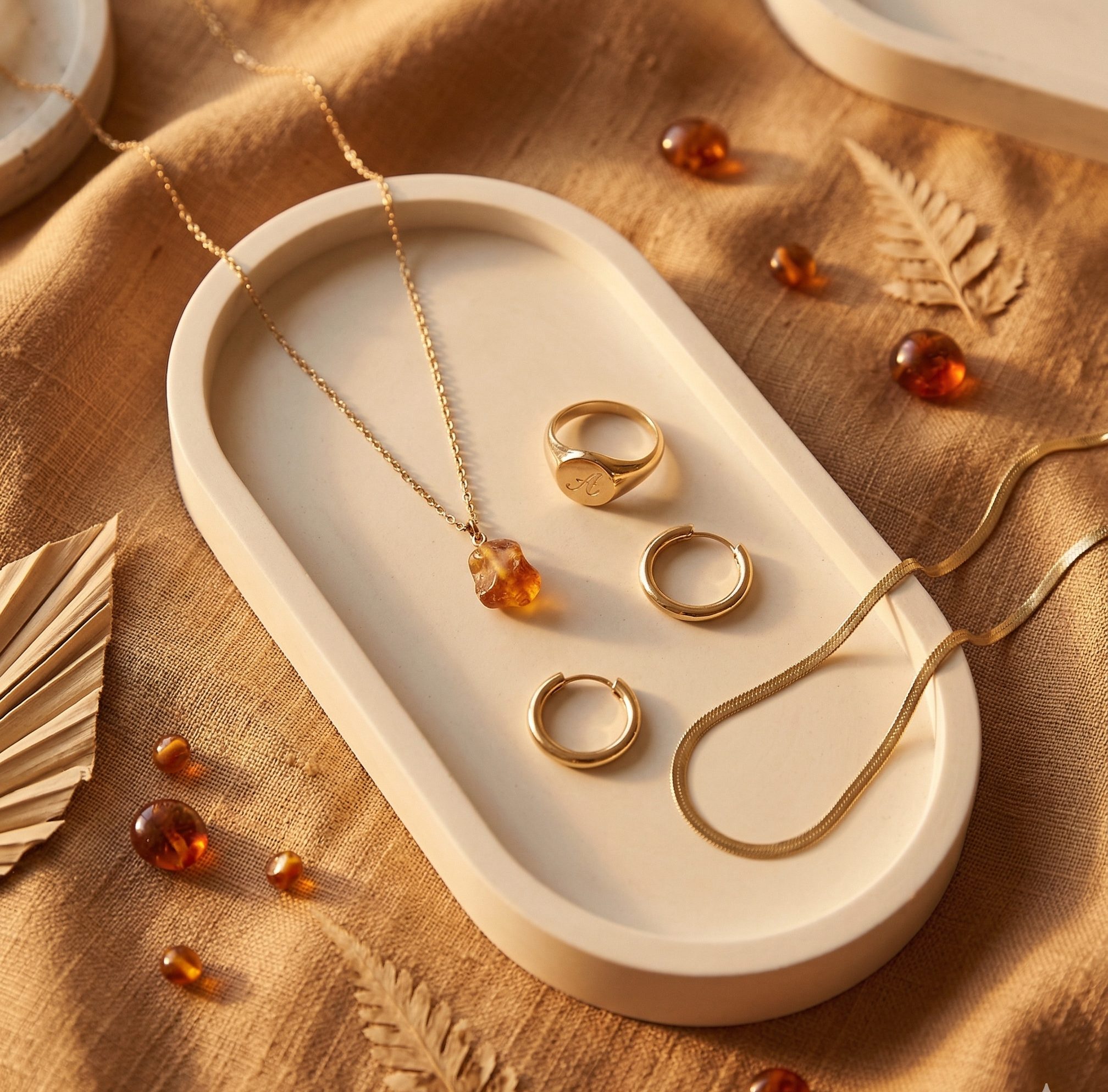 Bandeja ovalada decorativa blanca